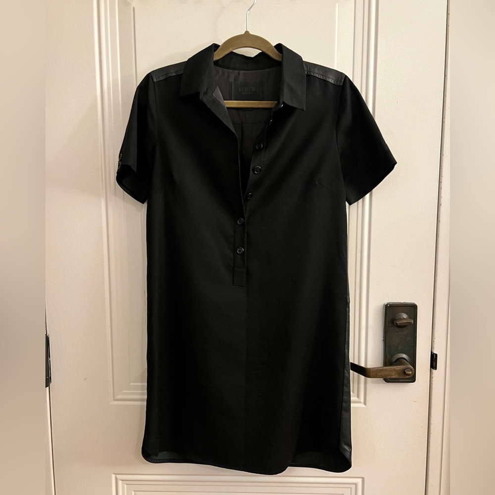 J Crew Collection Leather Back Shirt Dress - Picture 6 of 7